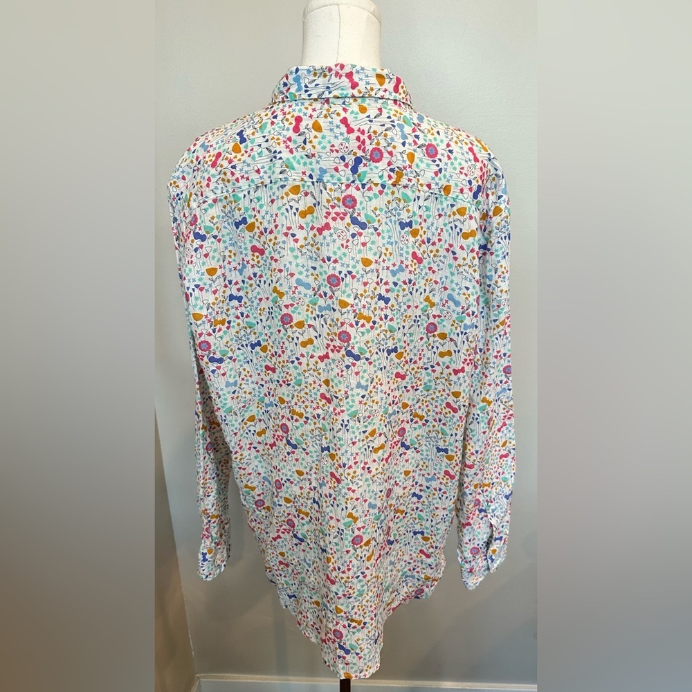 NWT Frank & Eileen Eileen 100% Italian Linen Floral Butterfly Large - Picture 4 of 8